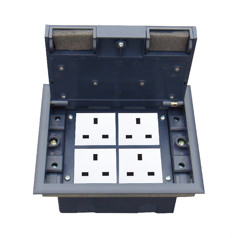 8 Modul Kapasitas Socket Box Black Cover Plastik Floor Socket