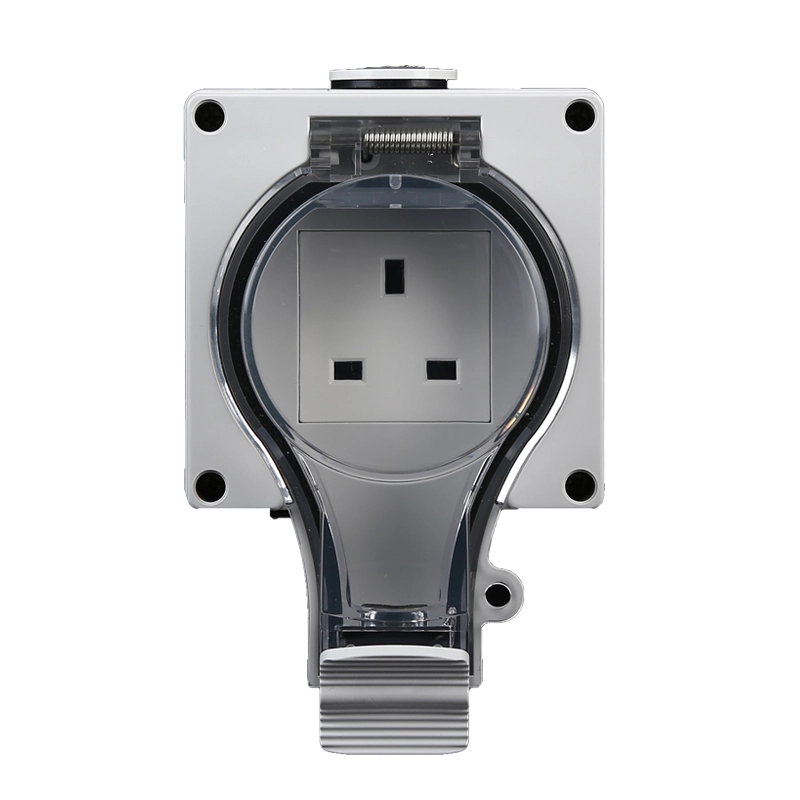 IP66 New Series Inggris Waterproof Outdoor Socket karo Ngalih